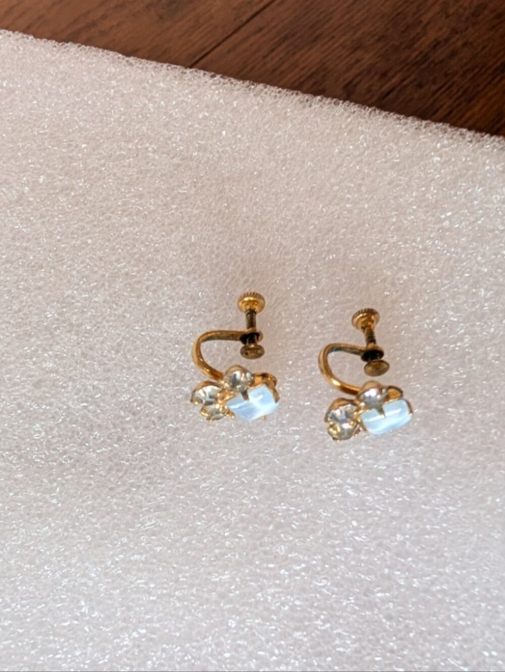 White Opalescent Stone Cluster Earrings - Women Jewelry